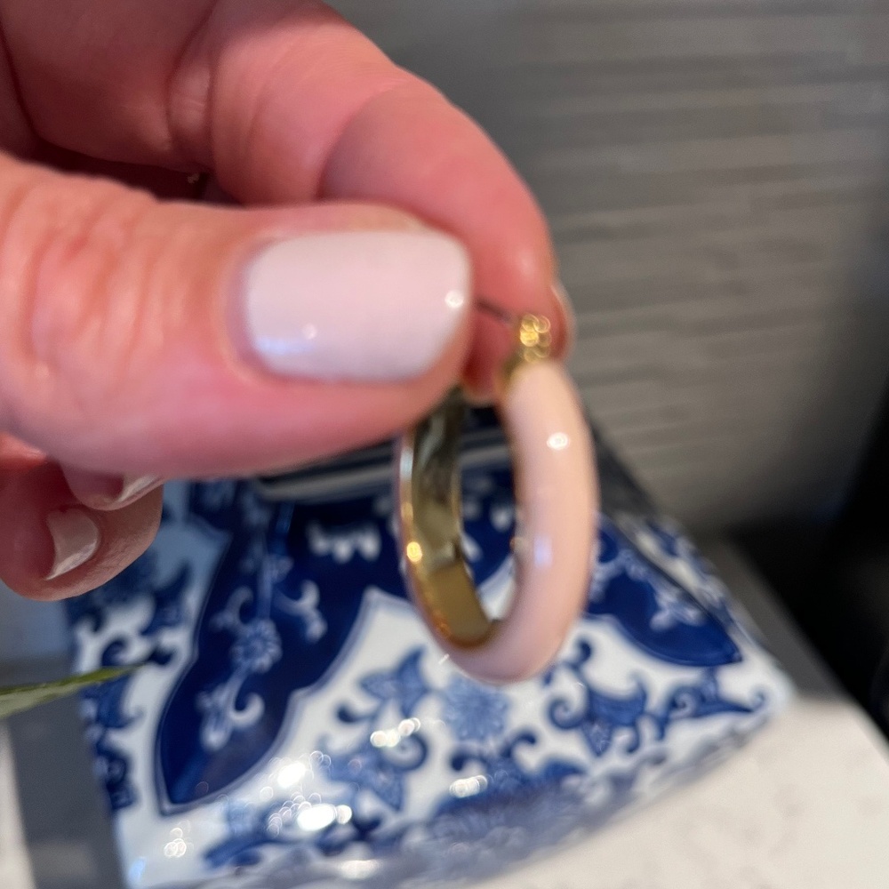 Pink and gold earrings